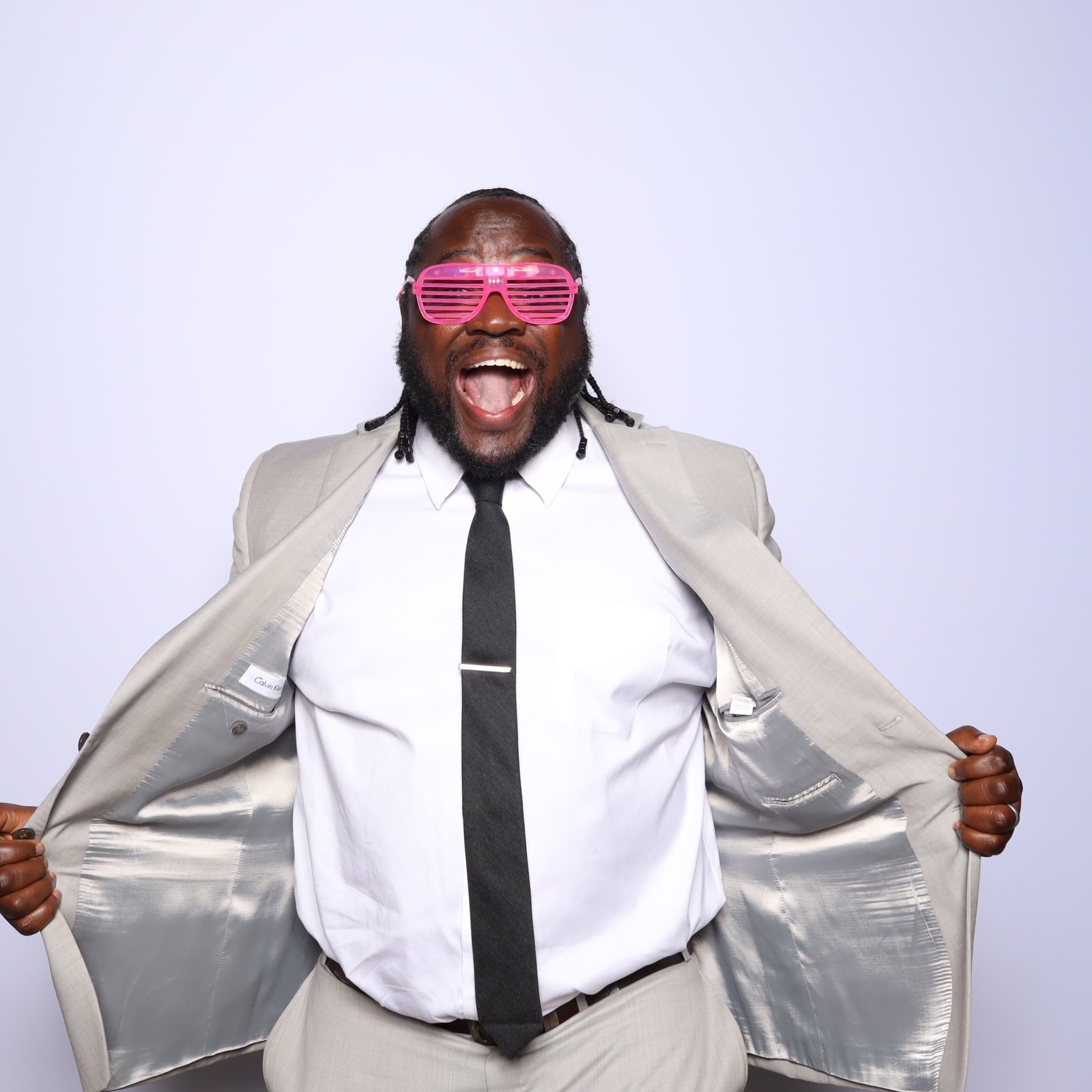 Photo booth setup with guests
